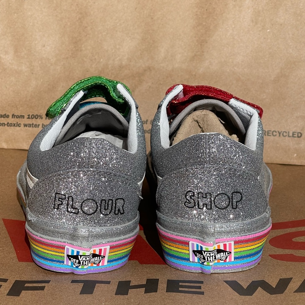 Old Skool Sparkled Rainbow Colored Vans (Flour Shop Edition)🌈 - Picture 5 of 10